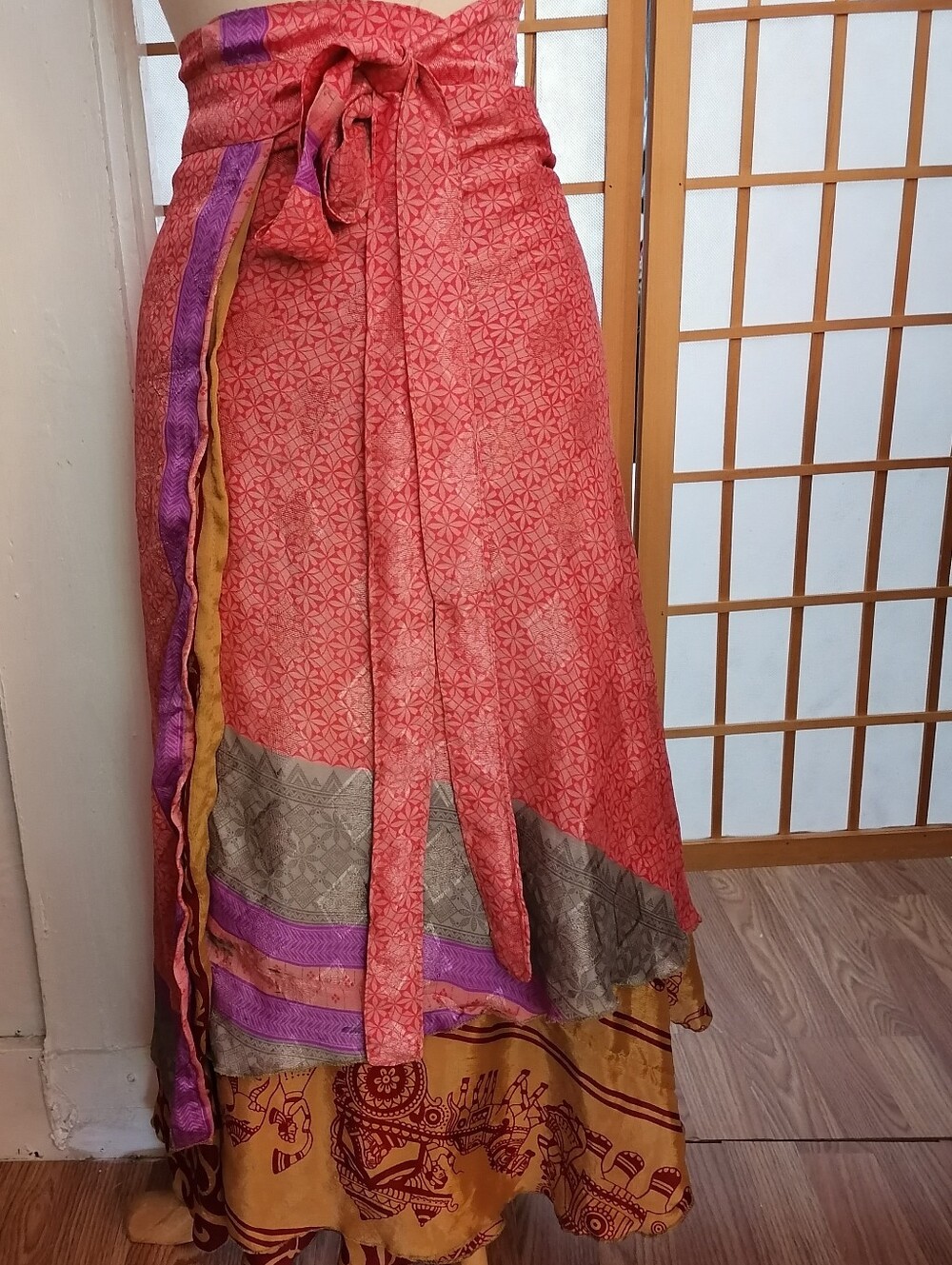 Darn Good Yarn reversable wrap flowy skirt